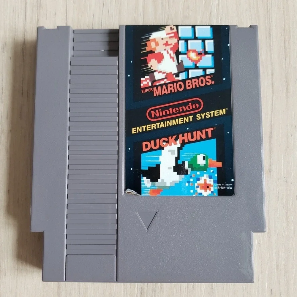 Nintendo NES Games Bundle Super Mario Bros Duck Hunt Operation Wolf Gray Retro